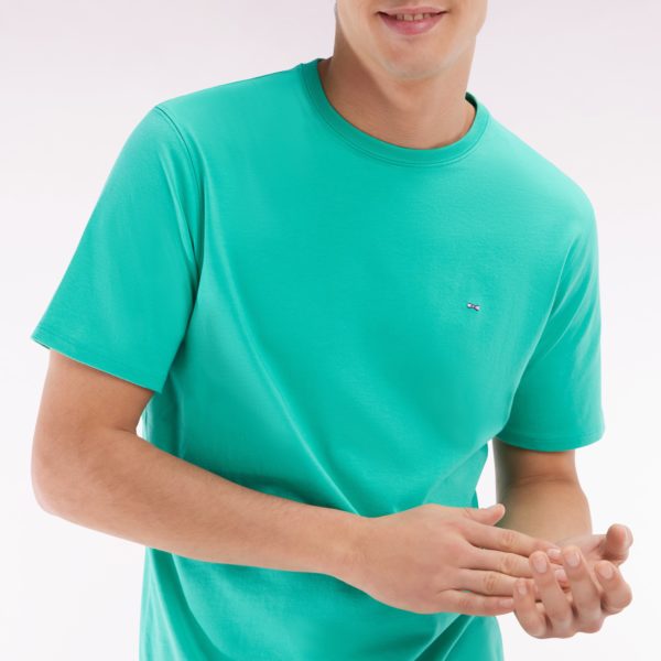 T-shirt En Coton Pima Vert Coupe Droite Eden Park