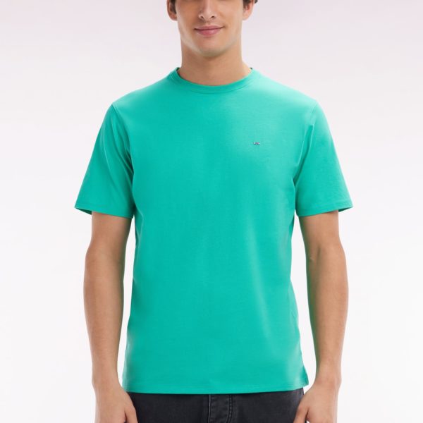 T-shirt En Coton Pima Vert Coupe Droite Eden Park