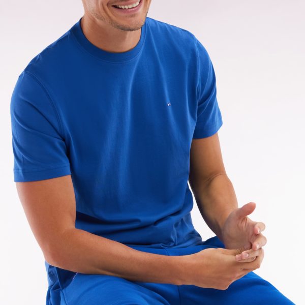 T-shirt En Coton Pima Bleu Foncé Broderie Dos Coupe Droite Eden Park