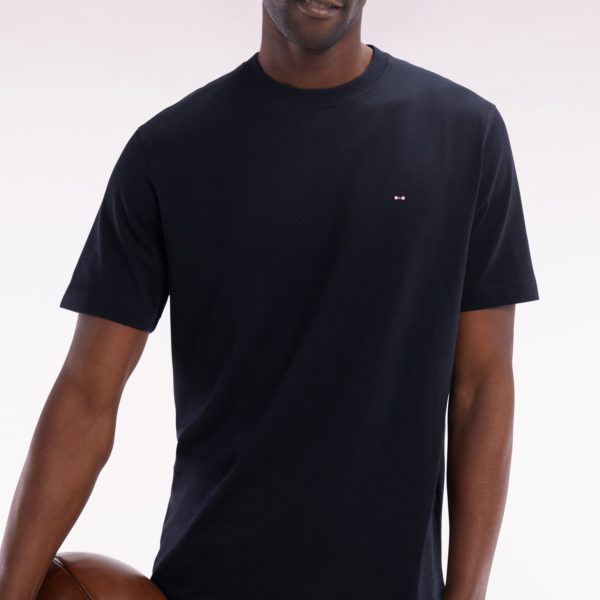 T-shirt En Coton Pima Noir Broderie Dos Coupe Droite Eden Park