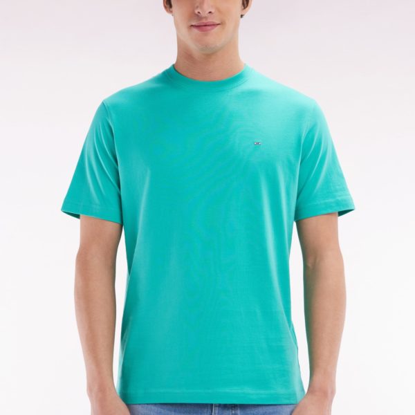 T-shirt En Coton Pima Vert Broderie Dos Coupe Droite Eden Park