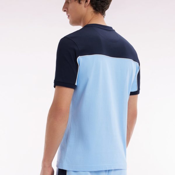 T-shirt En Jersey De Coton Bicolore Ciel Coupe Droite Eden Park