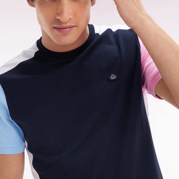 T-shirt Colorblock En Coton Marine Coupe Droite Eden Park