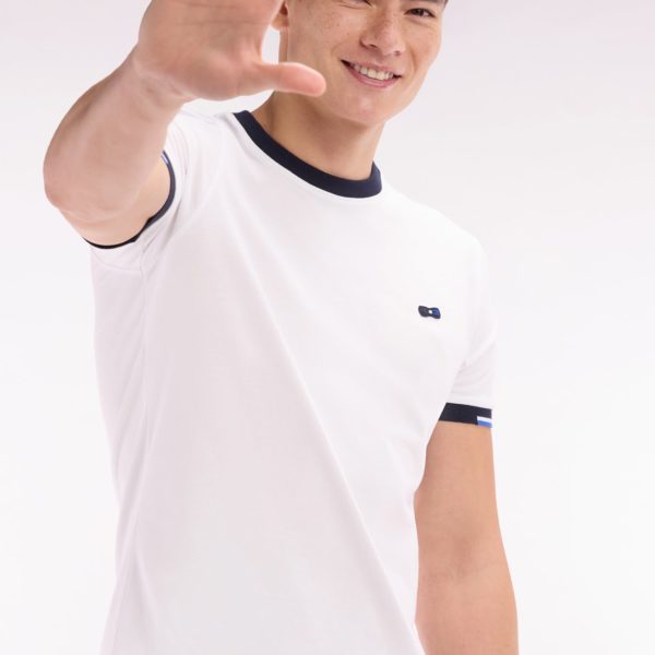 T-shirt En Coton Blanc Broderie Dos Coupe Droite Eden Park