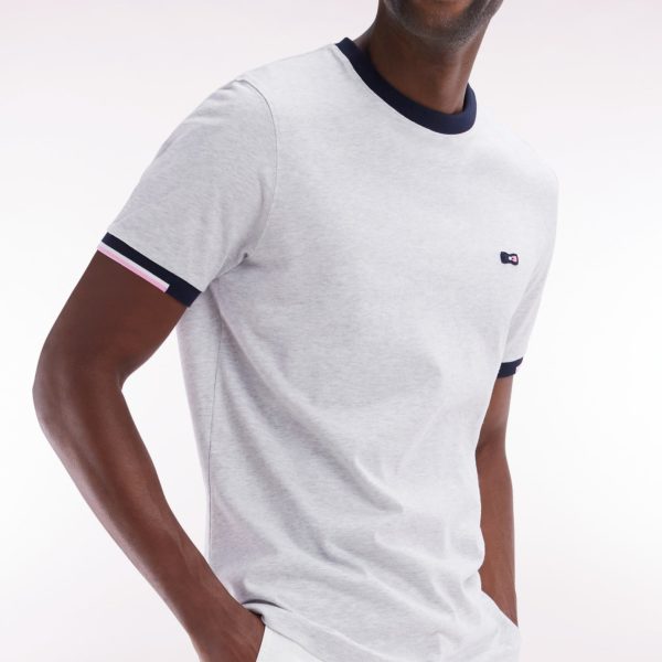 T-shirt En Coton Gris Broderie Dos Coupe Droite Eden Park