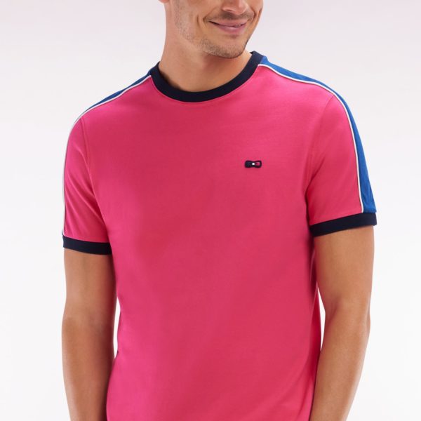 T-shirt En Coton Fuchsia Broderie Dos Et Découpes Coupe Droite Eden Park