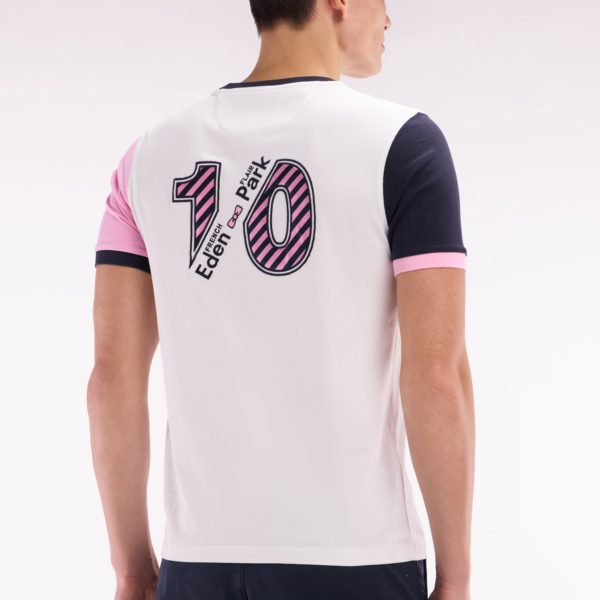 T-shirt Colorblock En Coton Blanc Broderie 10 Coupe Droite Eden Park