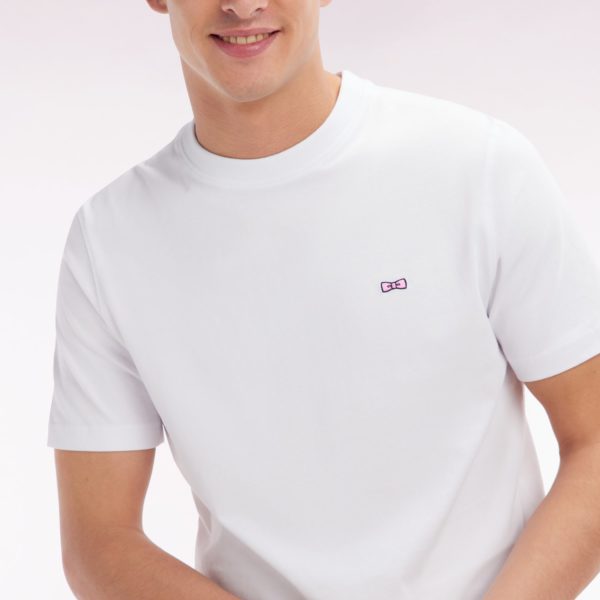 T-shirt En Coton Blanc Broderie Dos Cerclée Coupe Droite Eden Park
