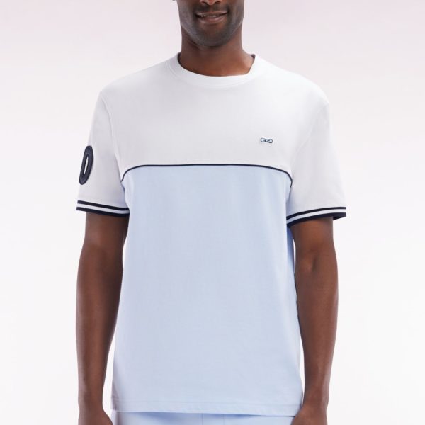 T-shirt Bicolore En Coton Ciel Coupe Décontractée Eden Park