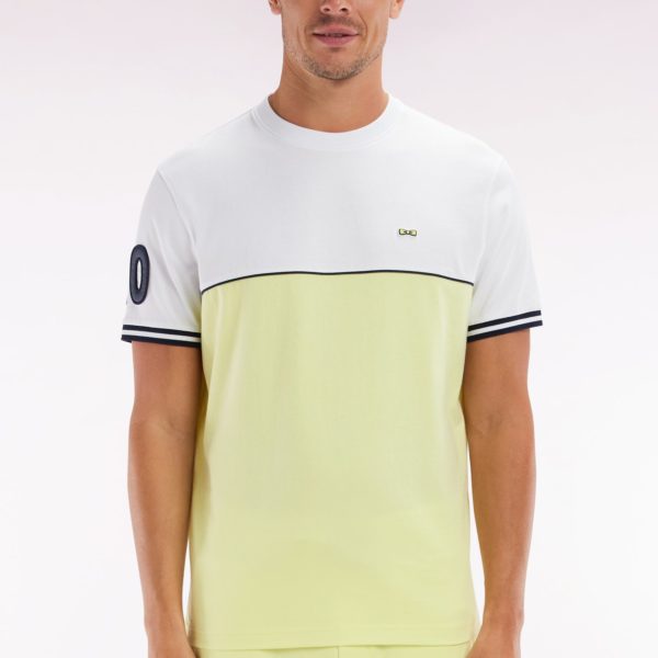 T-shirt Bicolore En Coton Jaune Coupe Décontractée Eden Park