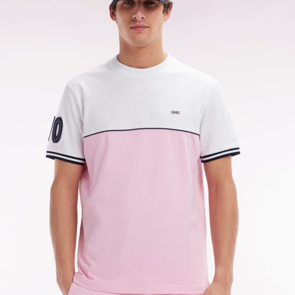 T-shirt Bicolore En Coton Rose Coupe Décontractée Eden Park