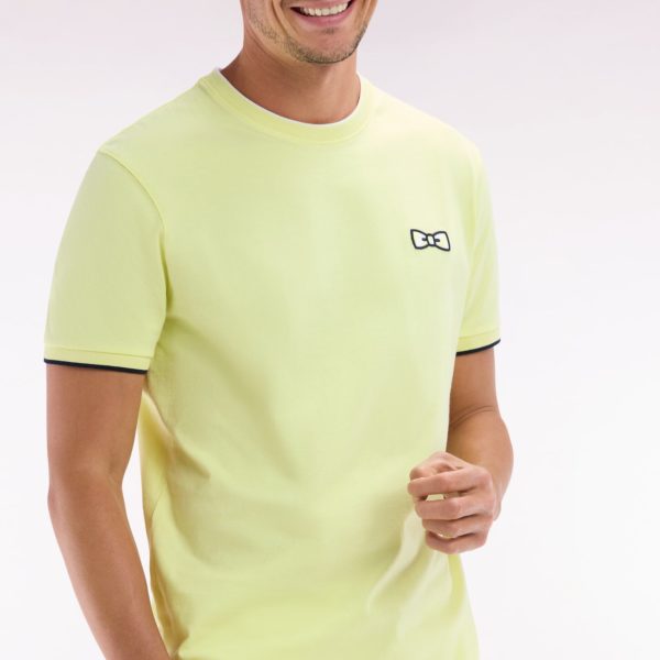 T-shirt En Coton Jaune Broderie Nœud Papillon Coupe Décontractée Eden Park