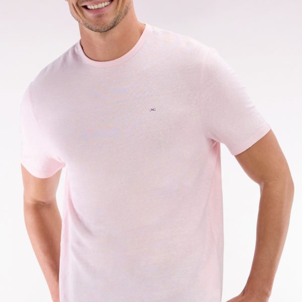 T-shirt Uni En Lin Stretch Rose Coupe Droite Eden Park