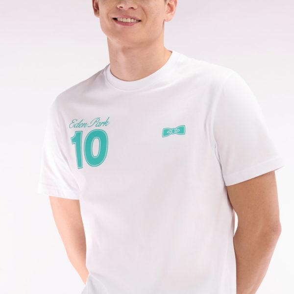 T-shirt 10 En Coton Blanc Et Vert Coupe Décontractée Eden Park