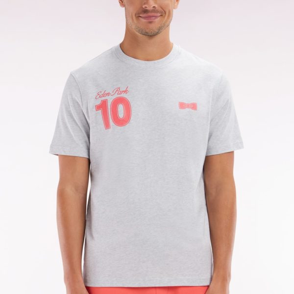 T-shirt 10 En Coton Gris Et Rouge Coupe Décontractée Eden Park