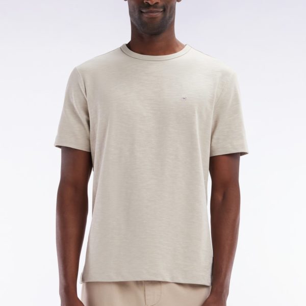 T-shirt En Jersey De Coton Slub Beige Coupe Droite Eden Park