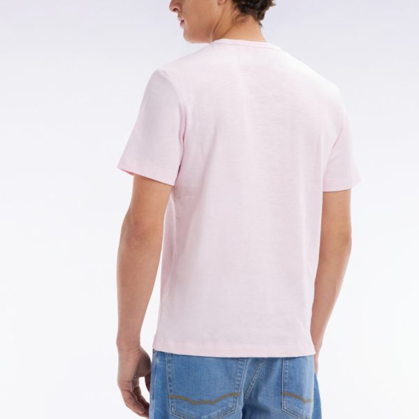 T-shirt En Jersey De Coton Slub Rose Pâle Coupe Droite Eden Park