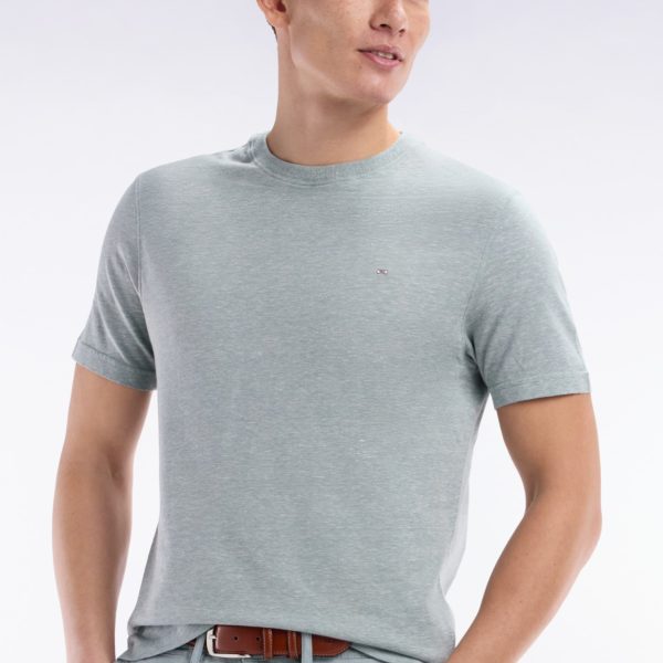 T-shirt En Coton Et Lin Gris Moyen Coupe Droite Eden Park