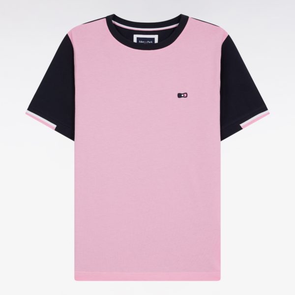 T-shirt À Manches Courtes En Coton Rose Coupe Droite Eden Park