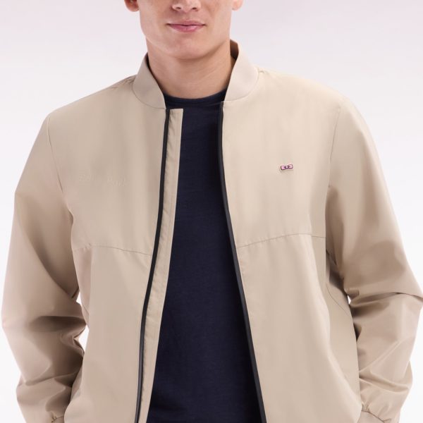 Blouson Zippé En Nylon Soft Touch À Col Teddy Beige Eden Park