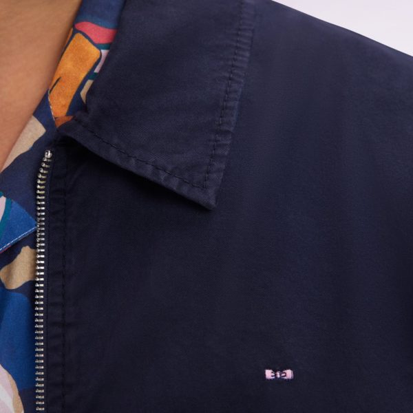 Blouson Zippé En Gabardine De Coton Stretch Marine Eden Park