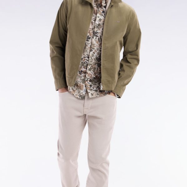 Blouson Zippé En Gabardine De Coton Stretch Kaki Eden Park