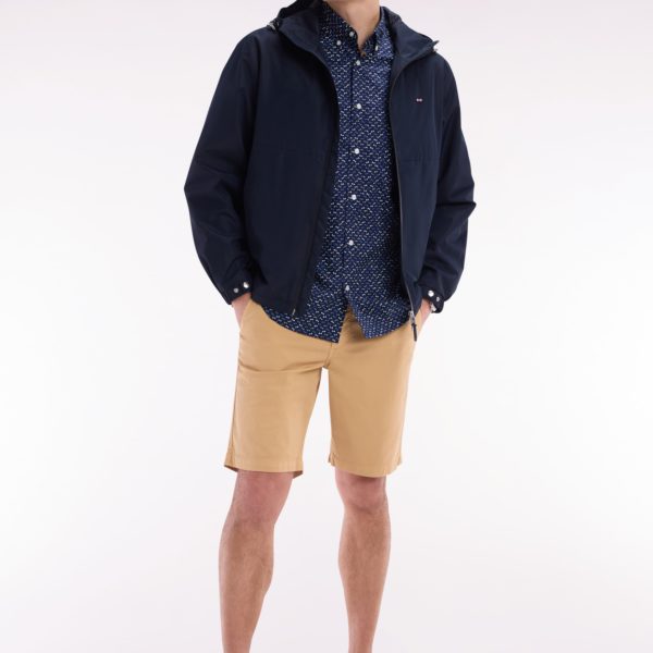 Blouson Coupe-vent En Nylon Soft Touch À Capuche Marine Eden Park