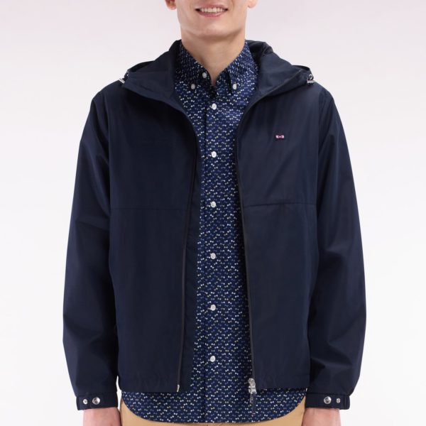 Blouson Coupe-vent En Nylon Soft Touch À Capuche Marine Eden Park