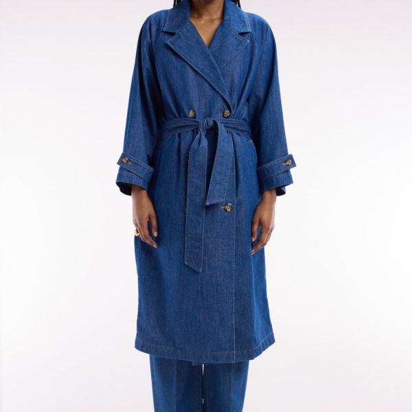 Trench-coat Oversized En Denim Bleu Eden Park