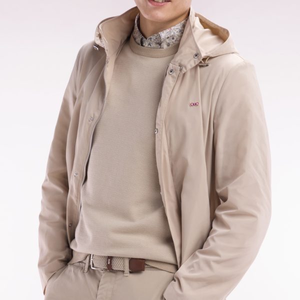 Parka À Capuche Intégrée Beige Eden Park