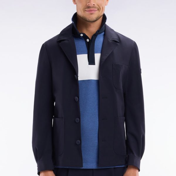 Veste Surchemise À Poches Plaquées Bleu Marine Eden Park