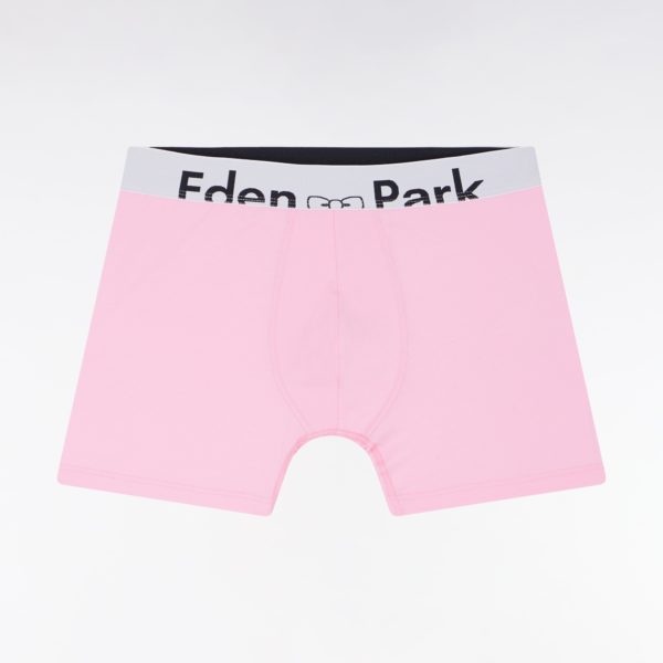 Boxer En Jersey De Coton Stretch Rose Élastique Taille Blanc Eden Park