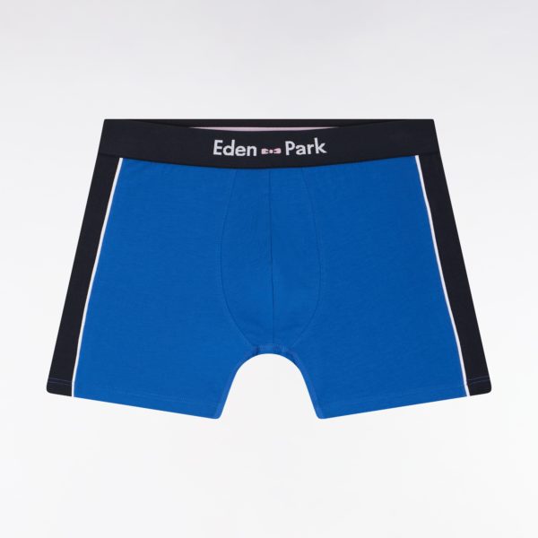 Boxer En Jersey De Coton Stretch Bleu Détails Marine Eden Park