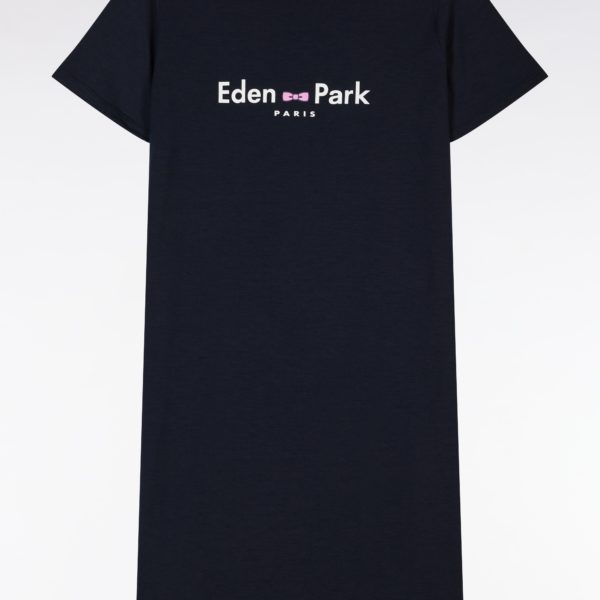 Chemise De Nuit En Modal Stretch Marine Logo Eden Park Eden Park