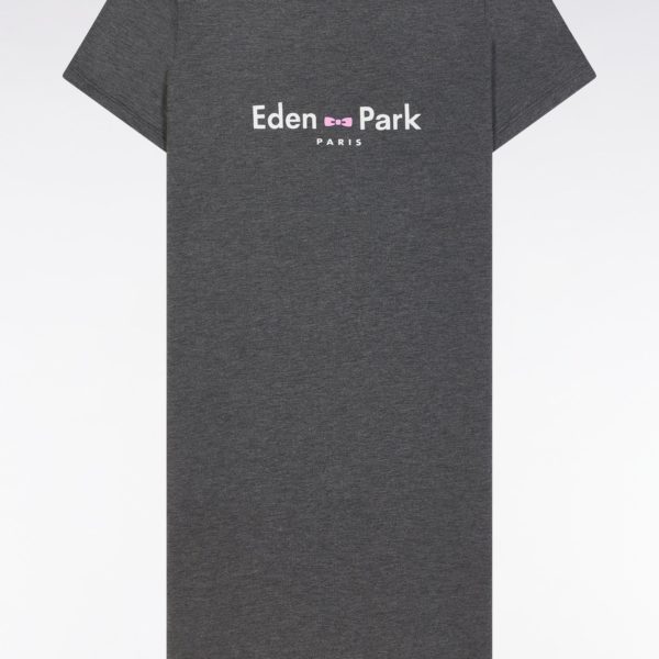 Chemise De Nuit En Modal Stretch Gris Logo Eden Park Eden Park