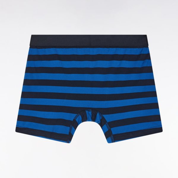Lot De Deux Boxers Unis Et Cerclés En Jersey De Coton Stretch Marine Eden Park