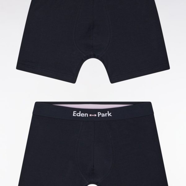 Lot De Deux Boxers En Jersey De Coton Stretch Marine Eden Park