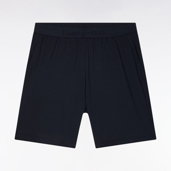 Pyjama Court En Jersey De Coton T-shirt Blanc Short Marine Eden Park