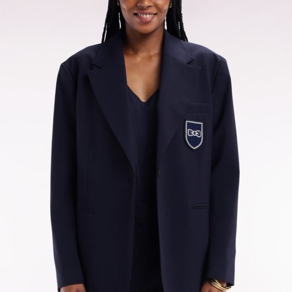 Veste De Costume En Laine Vierge Marine Coupe Oversized Eden Park