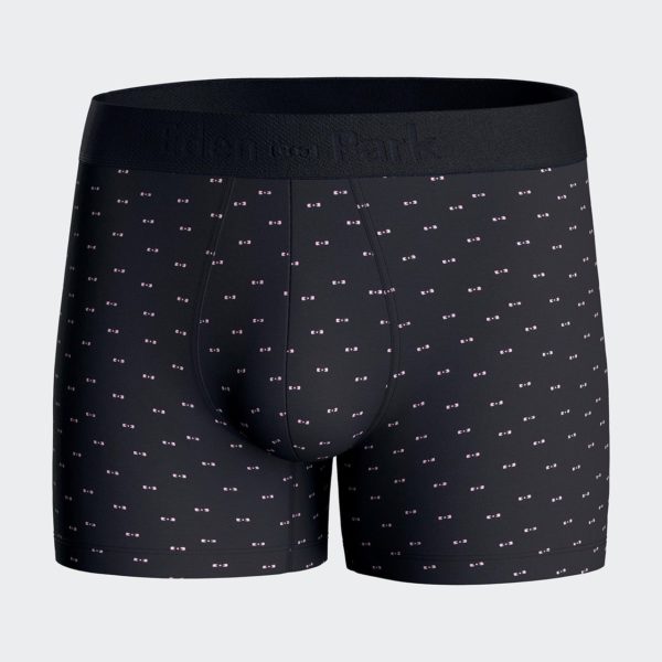 Boxer En Jersey De Coton Stretch À Micromotifs Nœuds Papillon Marine Eden Park