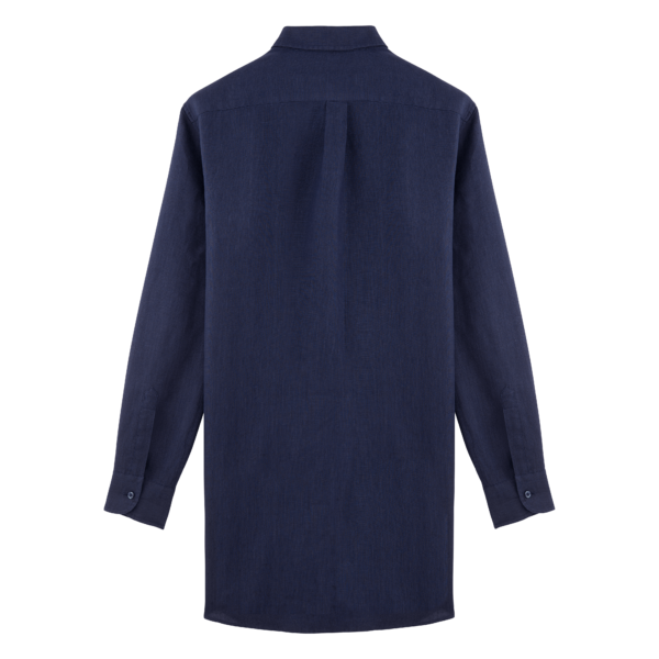 Vilebrequin Women Linen Shirt Dress Solid – Fragance – Blue – Size XXL