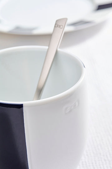 Set De Deux Mugs En Porcelaine De Limoges Blanche Intérieur Émaillé Bleu Eden Park