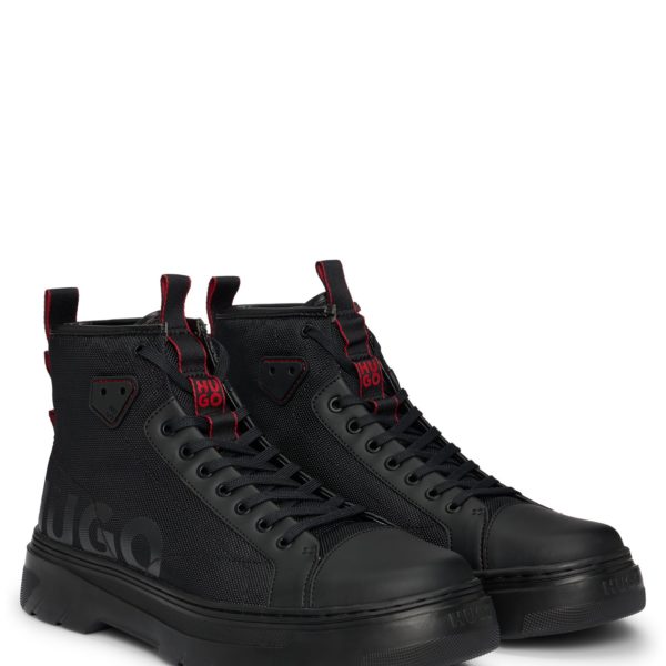 Bottines à lacets avec logo brillant – Hugo Boss