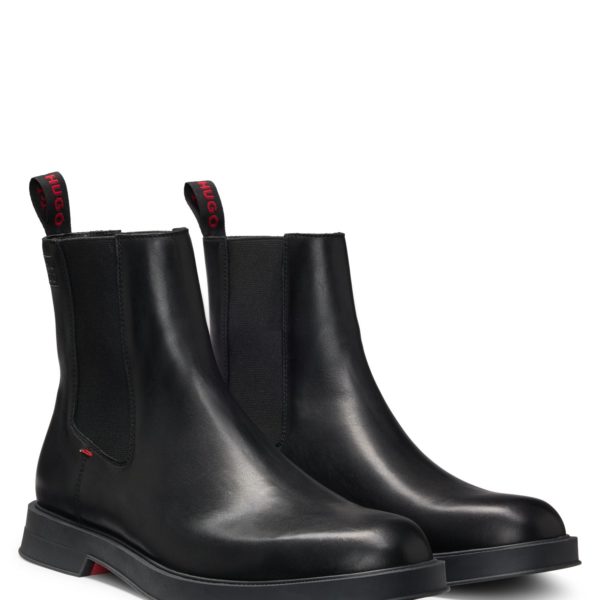 Bottines en cuir à logo revisité – Hugo Boss