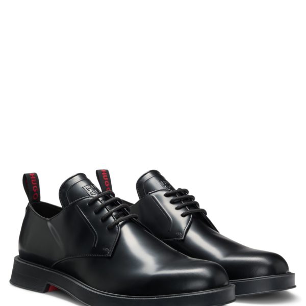 Chaussures derby en cuir avec languette à logo revisité – Hugo Boss