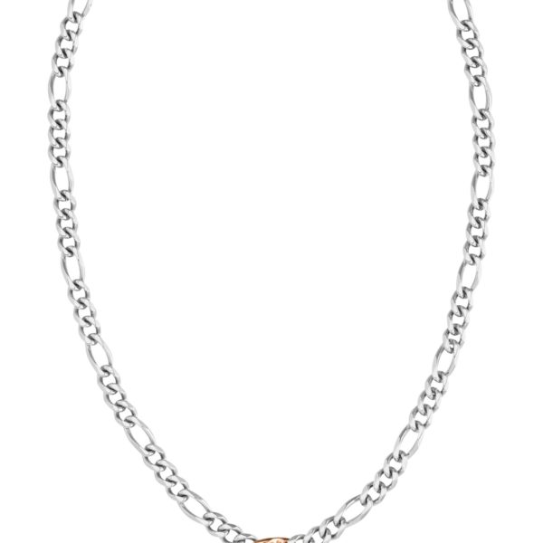 Collier chaîne figaro argentée avec maillon logoté – Hugo Boss