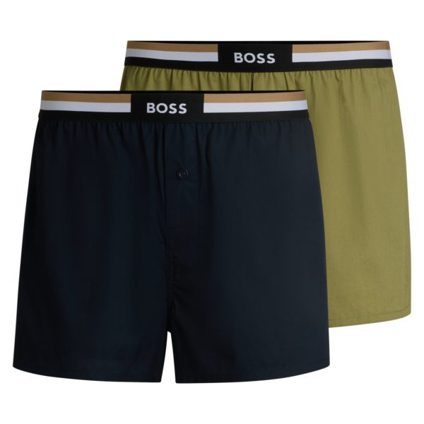 Lot de deux shorts de pyjama en coton à tailles logotées – Hugo Boss