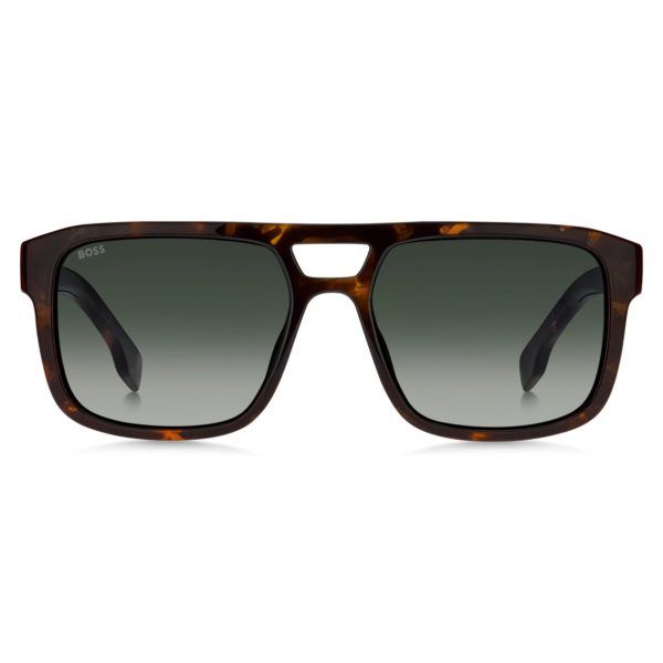 Lunettes de soleil double pont, en acétate à motif avec logo en relief – Hugo Boss
