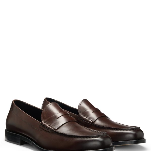 Mocassins en cuir lisse à finition Penny – Hugo Boss
