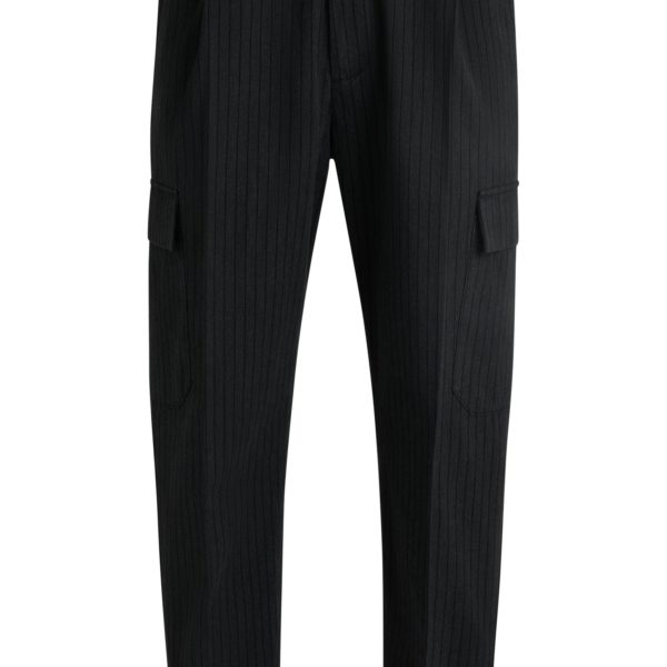 Pantalon Tapered en coton brossé à rayures – Hugo Boss